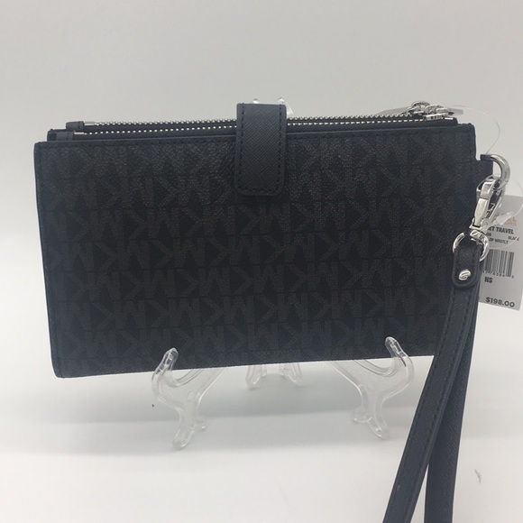 MICHAEL KORS LG DOUBLE ZIP WRISTLET BLACK - Picture 4 of 8